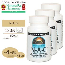 [3個セット] ソースナチュラルズ N-A-G N-アセチルグルコサミン 500mg 120粒 Source Naturals N-A-G 500mg 120Tablets N-A-G 500mg 120tb タブレット 健康サプリメント 栄養補助食品 海外 アメリカ【お取り寄せ商品】【合わせて買いたい】