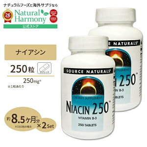 [�p���t���ɉ߂�����������!][2�Z�b�g] �\�[�X�i�`�������Y �i�C�A�V�� 250mg 250�� Source Naturals Niacin 250mg 250Tablets �_�C�G�b�g�E���N ���N �r�^�~���� �i�C�A�V���z���y�����񂹏��i�z