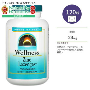 �\�[�X�i�`�������Y �E�F���l�X ���� 23mg 120�� �g���[�` �s�[�`���Y�x���[�t���[�o�[ Source Naturals Wellness Zinc Lozenges PEACH RASPBERRY �T�v�������g �~�l���� �W���N�y�����񂹏��i�z�y���킹��