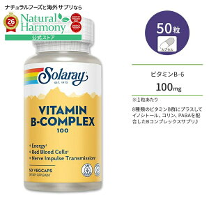 [���₩�Ȗ����Ɍ������Ȃ��h�{�f]�\�����[ �r�^�~��B�R���v���b�N�X 100mg �x�W�^�u���J�v�Z�� 50�� Solaray Vitamin Vitamin B-Complex 100 �r�^�~��B�Q ���N�T�v�������g �h�{�⏕�H�i �C�O �A�����J