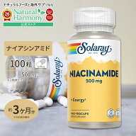 [パワフルに過ごしたい方に!]ソラレー ナイアシンアミド サプリメント 500mg 100粒 Solaray Niacinamide …