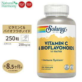 ソラレー ビタミンC ＆ バイオフラボノイド 500mg ベジタブルカプセル 250粒 Solaray Vitamin C & Bioflavonoids 1:1 VegCap体調 管理 健康 話題 対策 習慣