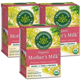 [ホッと一息タイムに][3個セット] トラディショナル メディシナル オーガニックマザーズミルク 16ティーバッグ カフェインフリー Traditional Medicinals Traditional Medicinals Organic Mother's Milk Tea