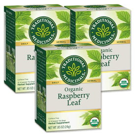 [ホッと一息タイムに][3個セット] トラディショナルメディシナル オーガニック ラズベリーリーフティー 16ティーバッグ カフェインフリー Traditional Medicinals【お取り寄せ商品】【合わせて買いたい】