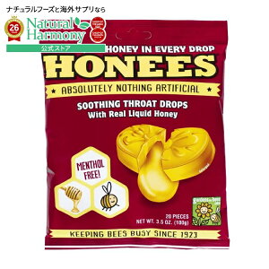�n�j�[�Y �n�j�[�����\�[���t���[ �̂ǈ� 20�� HONEES Soothing Throat Drop Honey Menthol-Free Bag 20 LOZENGE �y�����񂹏��i�z