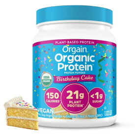 オルゲイン オーガニック ヴィーガンプロテインパウダー バースデーケーキ 463g Orgain Organic Vegan 21g Protein Powder, Plant Based, Birthday Cake 1.02lb 【お取り寄せ商品】