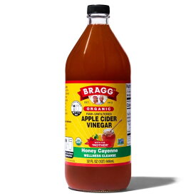 ブラッグオーガニックアップルサイダービネガーハニーカイエンウェルネスクレンズウィズザマザー 946ml Bragg Organic Apple Cider Vinegar Honey Cayenne Wellness Cleanse with the Mother 32 fl oz 【お取り寄せ商品】【合わせて買いたい】