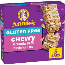 【ポイントUP★18日-30日】アニーズ グルテンフリー チューイーグラノーラバー バースデーケーキ 5本入り 4.9オンス Annie's Gluten Free Chewy Granola Bars, Birthday Cake, 5 Bars, 4.9 oz 【お取り寄せ商品】【合わせて買いたい】
