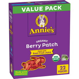 【アメリカウォルマート品】アニーズ オーガニック ベリーパッチバニー フルーツ風味スナック バリューパック 22袋 Annie's Organic Berry Patch Bunny Fruit Flavored Snacks, Value Pack, 22 Pouches, 15.4 oz 【お取り寄せ商品】【合わせて買いたい】