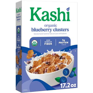 �J�V ���H�p�V���A�� �I�[�K�j�b�N �u���[�x���[�N���X�^�[ 487g Kashi Breakfast Cereal, Organic, Whole Grain, Blueberry Clusters, 17.2oz �y�����񂹏��i�z