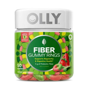 �I���[ �t�@�C�o�[ �O�~�����O �v���o�C�I�e�B�N�XFOS �H���@��5g�z�� 50�� OLLY Fiber Gummy Rings Supplement with 5g FOS Prebiotic Fiber, 50 Count �y�����񂹏��i�z