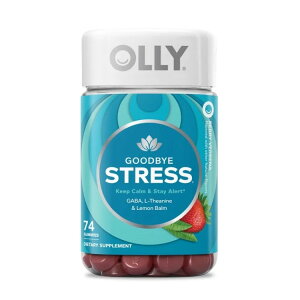 �I���[ �O�b�o�C �O�~ �x���[�� 74�� OLLY Goodbye Stress Gummy, Support, GABA, L-Theanine, Berry Flavored, 74 Count �y�����񂹏��i�z