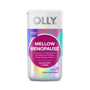 �I���[ �����E ���m�|�[�Y �T�v�������g ���B�[�K���J�v�Z�� EstroG-100 GABA�z�� 30�� OLLY Mellow Menopause Supplements, Vegan Capsules, EstroG-100, GABA, 30 Count �y�����񂹏��i�z