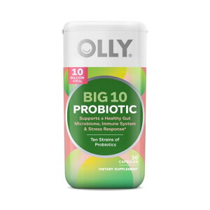 �I���[ �r�b�O10 �v���o�C�I�e�B�N�X 30�� OLLY Big 10 Probiotic, Supports a Healthy Gut Microbiome 10 Billion CFUs, 30 Count �y�����񂹏��i�z