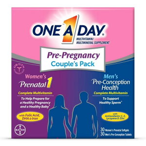 ワン・ア・デイ プレプレグナンシー カップルパック 男性女性用 One A Day Pre-Pregnancy Multivitamin, Prenatal Vitamins, 30+30 Count 【お取り寄せ商品】