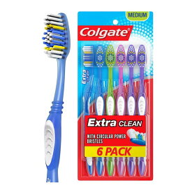 【アメリカ版】Colgateエクストラクリーン 歯ブラシ ミディアム 6本入り コルゲート 単品 セット 海外版