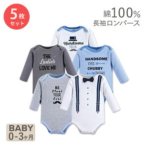 y݌ɌIznh\xr[ Rbg xr[ p[X  5Zbg nTtF Hudson Baby Cotton Long-Sleeve Handsome Fella ǂ j̎q p  CO