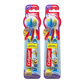 コルゲート 子供用 歯ブラシ エクストラソフト ミニオン 4本入り 5歳以上 Colgate Kids Toothbrush with Extra Soft Bristles