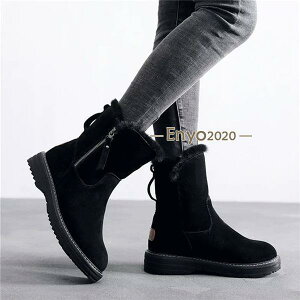 ショートブーツ レディース スエード ムートンブーツ 軽い 軽量 防寒 雪 靴 冬 ファー ボア 快適 履き心地 歩きやすい 防寒対策