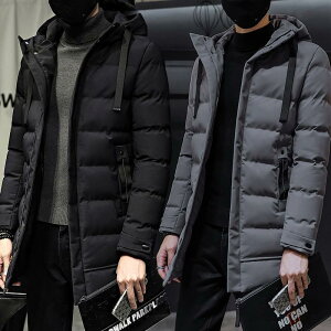 ダウンジャケット メンズ 中綿ジャケット ロング丈 ダウンコート キルティング 無地 防寒 軽量 フード付き ブルゾン 厚手アウター おしゃれ
