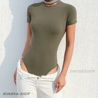 ボディシャツ レディース 着崩れない Tシャツ 半袖カットソー レオタード 無地 オールインワン 女性 ボデ…
