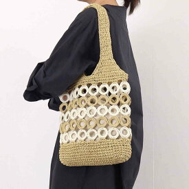2024 新作【送料無料】【COOCO】クーコ ペーパーリング編み かごバッグ A4対応 巾着付き