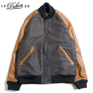 �y�Z�[��20%OFF�zDEHEN �f�B�[�G�� Raglan Varsity Jacket ���O�����X���[�u �o�[�V�e�B �W���P�b�g Granite Antique Rust Leather