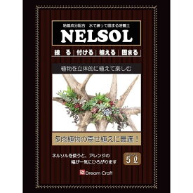 水で練って 固まる土 ネルソル 5L　多肉植物寄せ植え培養土 水をかけると固まる土 サボテン サキュレント アレンジ ハンギング 花苗 タブロー 花壇 板付 花壇 ガーデニング※同梱不可※運送便指定不可※