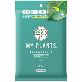 MY PLANTS 葉をきれいにするシート 10枚入り（送料無料） 住友化学園芸 観葉植物 つや出しシート 葉面洗浄剤 葉面洗浄シート