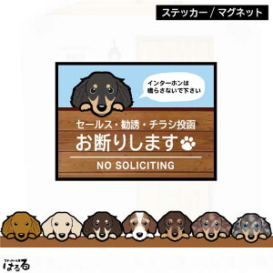 【ステッカー/マグネット】選べる31種類のダックスフンド/2サイズセールス・勧誘・チラシ投函 お断り (ミニチュアダックス)インクジェットステッカー【送料無料】