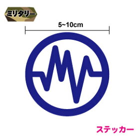 ミリタリー カッティング ステッカー 【 ソナー　アイコン 】 かっこいい デカール 防水 マーキング 車 キズ隠し 軍事 潜水艦 対潜 駆逐艦 楽天 通販 バイク グッズ アクセサリー