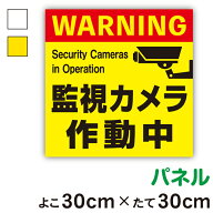 【パネル複合板】注意喚起ステッカー監視カメラ作動中角型30cmサイズセキュリティ 防犯 監視 録画 24時間…