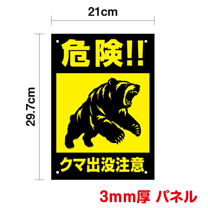 楽天市場】【パネル 複合板】害獣出没注意！ 縦型 A4サイズシルエット 