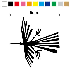 【 傷隠し シール 】ナスカの地上絵 コンドル 5cmカッティング ステッカー アウトドア 防水 耐水 車 バイク ヘルメット 傷隠し キズ消し 目印 等にもご利用ください!楽天 通販