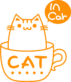 【カッティングステッカー】cat in car カップインアニマルシリーズ 猫選べる高さ：12cm or 15cmキャットインカー イラスト 猫が乗っています 猫 ティーカップ 贈り物 プレゼント かわいい ペット 防水 おしゃれ シール 車 安全 運転 3M 楽天 通販