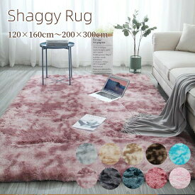 【マラソン★最大50％OFFクーポン】ラグ ラグマット カーペット シャギー素材 ウレタンラグ スクエア フェイクファー グラデーションカラー 厚手 洗える 北欧風 ふわふわ 床暖房対応 長方形 かわいい おしゃれ オールシーズン ふんわり 暖かい もこもこ 柔らかい 新生活