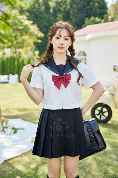 楽天市場】学生服 セーラー服 半袖 ネイビー 短いスカートタイプ