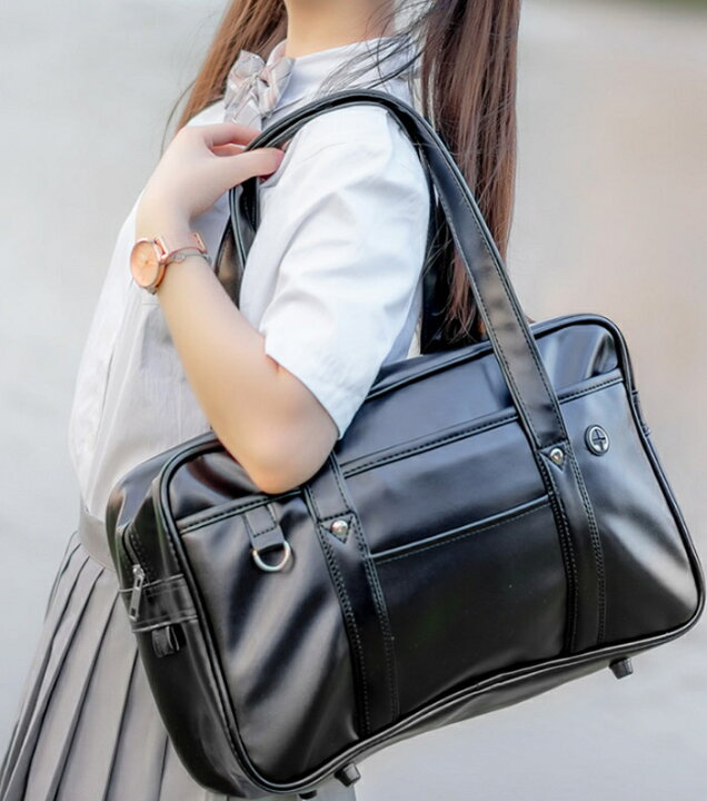 楽天市場 バッグ レッスンバッグ スクールバック Puレザー スクールバッグ 学生カバン 大容量 通勤 通学 便利 中学生 高校生 部活用 定番 女子高生 ショルダーバッグ 合皮 スクバ 通学バッグ ハンドバッグ Haru2 楽天市場店