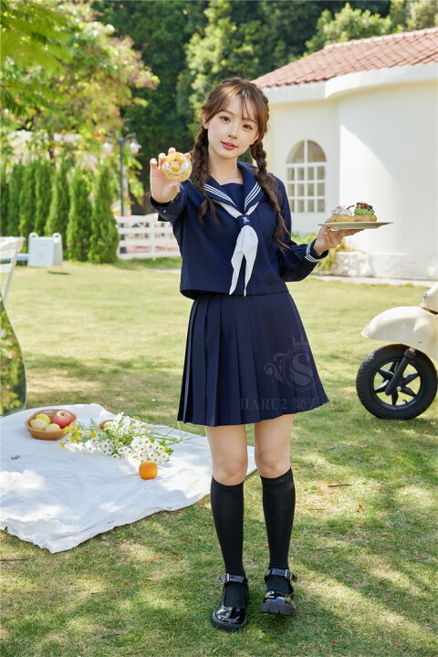 楽天市場】セーラー服 コスプレ 長袖 スカート ロング 3点セット 女性 