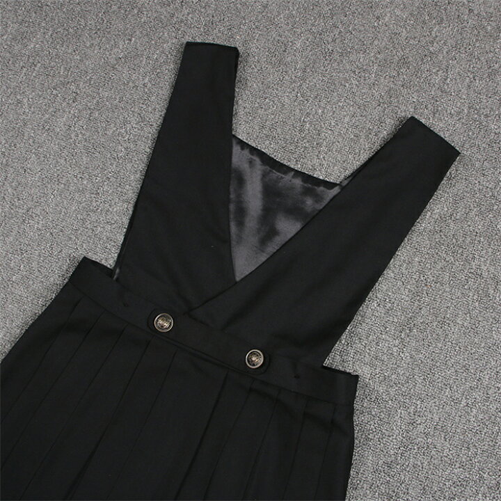 楽天市場 ジャンパースカート レディース 女の子 制服 女子高生 学生 学生服 通学 Jsk ワンピース ノースリーブ 無地 秋冬 春 夏 ミディアム丈 プリーツスカート ネイビー Aライン 可愛い Haru2 楽天市場店