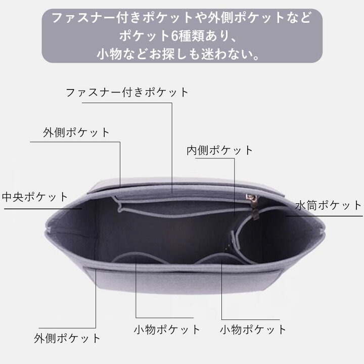 バックインバックロンシャンバッグインバッグLONGCHAMPバッグ専用軽量ポーチ仕切り仕分けポケット仕切りファスナー整理収納力抜群自立高級素材使用バッグインバッグロンシャンsmallスモール大容量インナーポケット