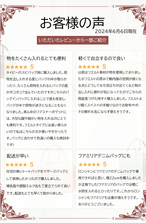 ロンシャンバックインバックLONGCHAMPバッグ専用ロンシャンファスナーバッグインバッグ軽い綾織り洗える仕切りBaginBag整理収納力抜群自立高級素材使用バッグインバッグロンシャンsmallスモール大容量