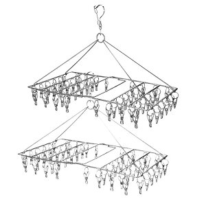 即納【長く使える】【レビューで20個予備ピンチおまけ】ピンチハンガー ステンレス 52ピンチ 折りたたみ コンパクト 室内干し 室内物干し ピンチ タオル干し 物干し グッズ ステンレスピン