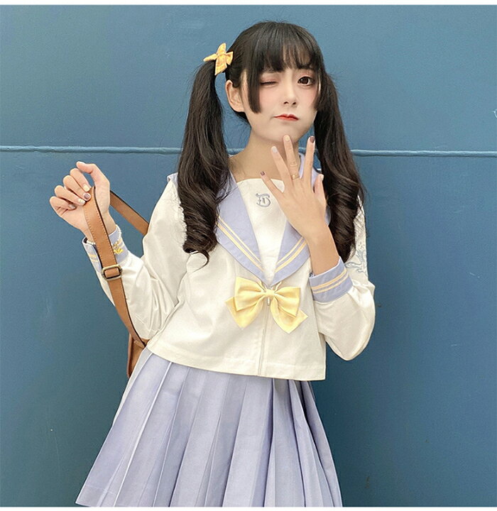 楽天市場 送料無料 学生服 セーラー服 通学 制服 Jk 女子高生 高校生 セットアップ 長袖 半袖 秋冬 春夏 プリーツスカート コスプレ 衣装 彼女 コスチューム コスプレ衣装 コス 可愛い セーラー服 スカート ブルー ミニスカ 大きいサイズ 文化祭 リボン Haru2 楽天