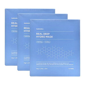 【韓国直送】【リアルディープハイドロマスク 1箱/2箱/3箱】(1箱8枚入) ヒアルロン酸 パンテノール セラミド3 ハイドロゲルマスク パック ナイトパック うるおい 水分 保湿 美容液 敏感肌 3