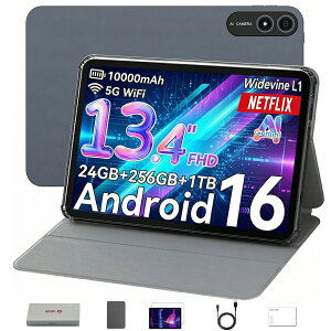 �y�ő�30���|�C���g�o�b�N�zAndroid16 �^�u���b�g 13�C���` Wi-Fi���f�� SHOU SPad13 24GB+256GB 1TB�g�� 8�R�A FHD+ 1920x1200�𑜓x Widevine L1 10000mAh 18W�}���[�d GPS 5GWiFi BT5.0 FM �^�u���b�gPC�{�� �q�� �L�b�Y 