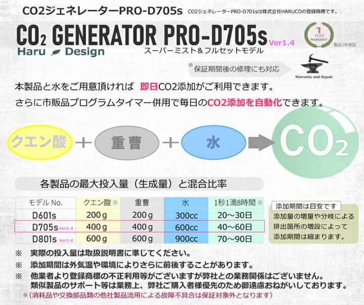 楽天市場】HaruDesign CO2ジェネレーター PRO-D705s Ver 1.4 (スーパー 