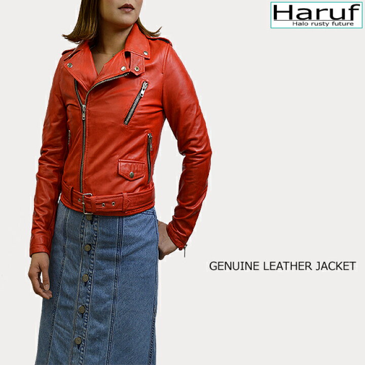楽天市場】Haruf ラムレザー ダブルライダースジャケット レザー 