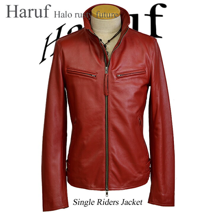 楽天市場】Haruf シングル ライダースジャケット レザージャケット 