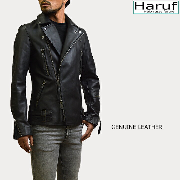 楽天市場】Haruf レザージャケット ライダースジャケット メンズ 本革 